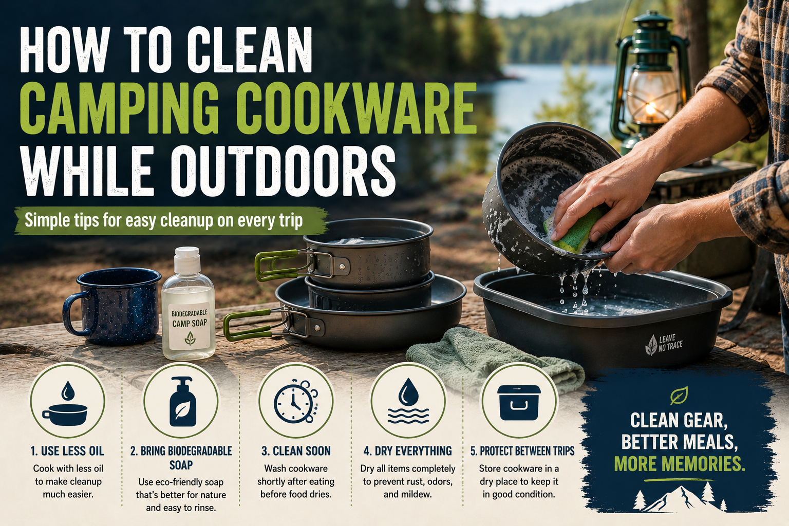 How to Clean Camping Cookware While Outdoors