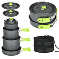 4 Piece Lightweight Aluminum Camping Cookware Set with Kettle for 2 to 4 People